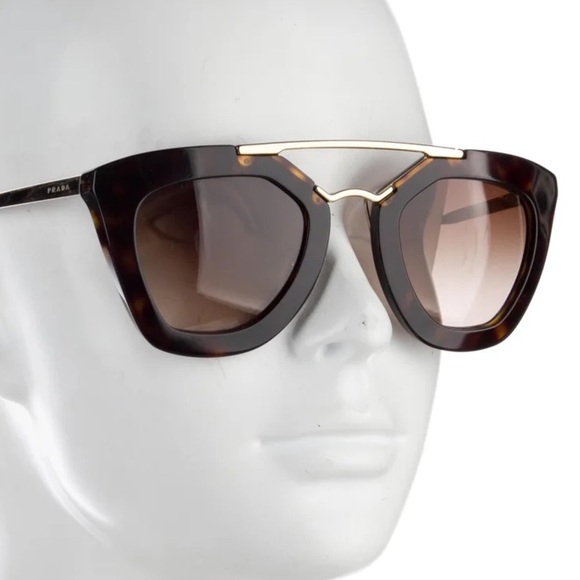 NWOT PRADA Cat-Eye Gradient Sunglasses in Havana/Gold- SPR53S 2AU-3D0 - Picture 4 of 13